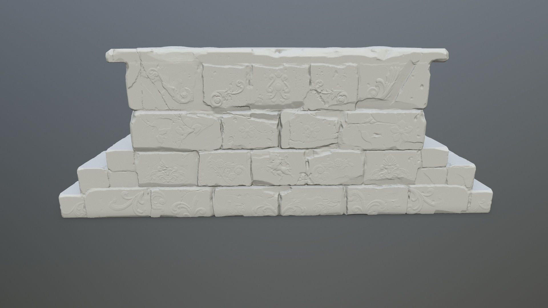 base 1 stone wall 3D print model_1