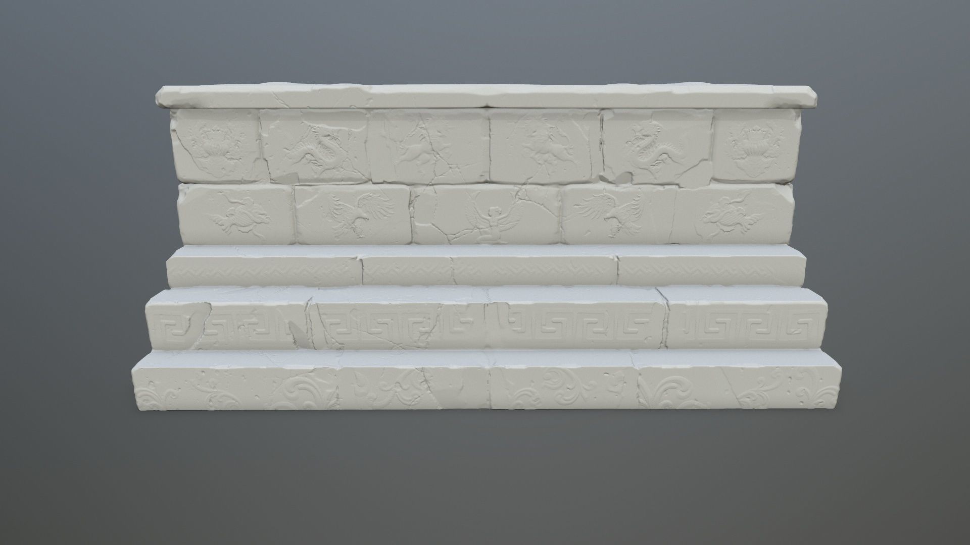 base 1 stone wall 3D print model_7