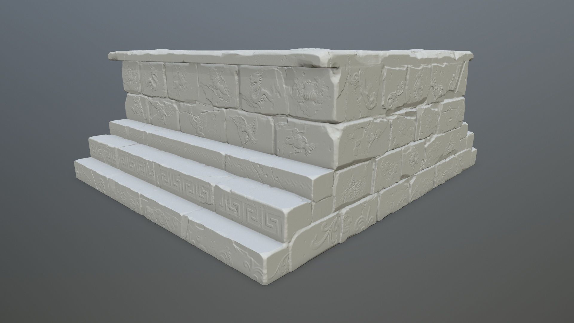 base 1 stone wall 3D print model_2