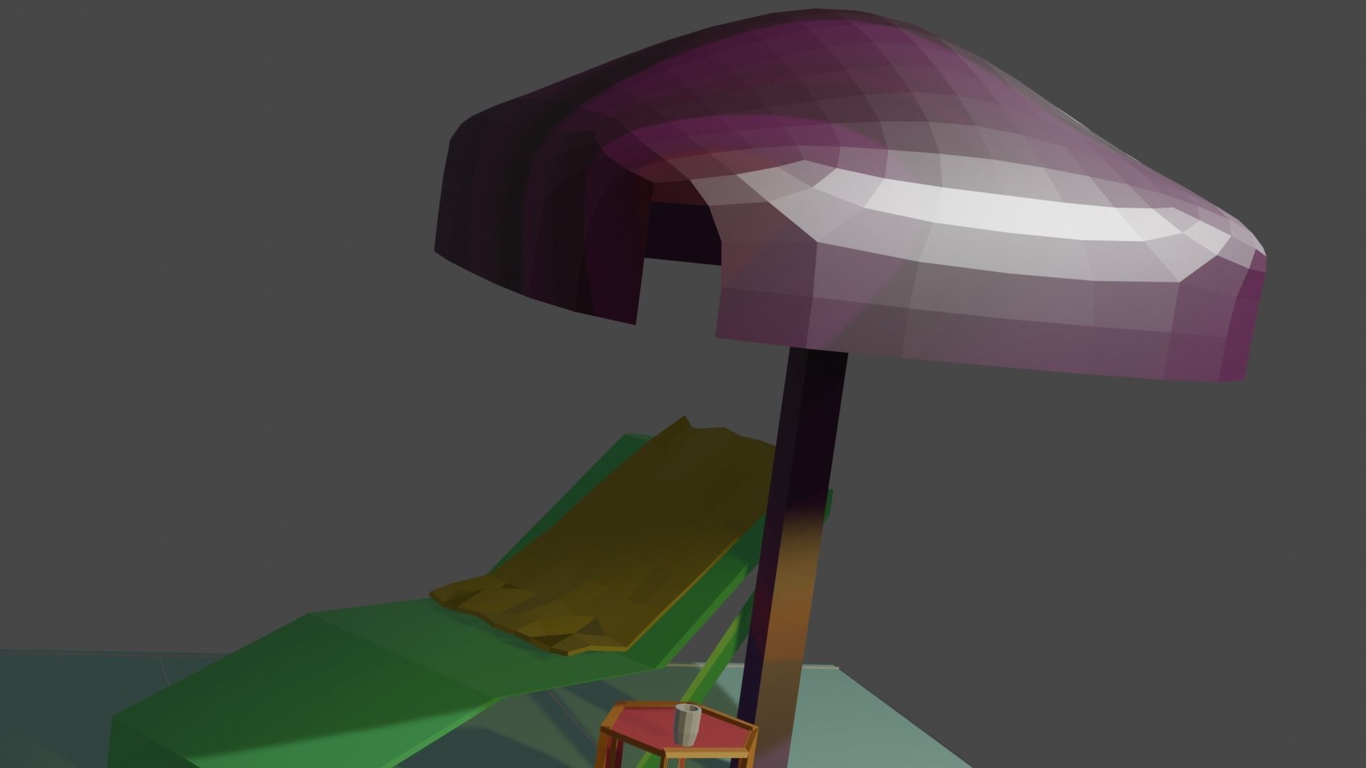 Kids pool Low-poly 3D model_8