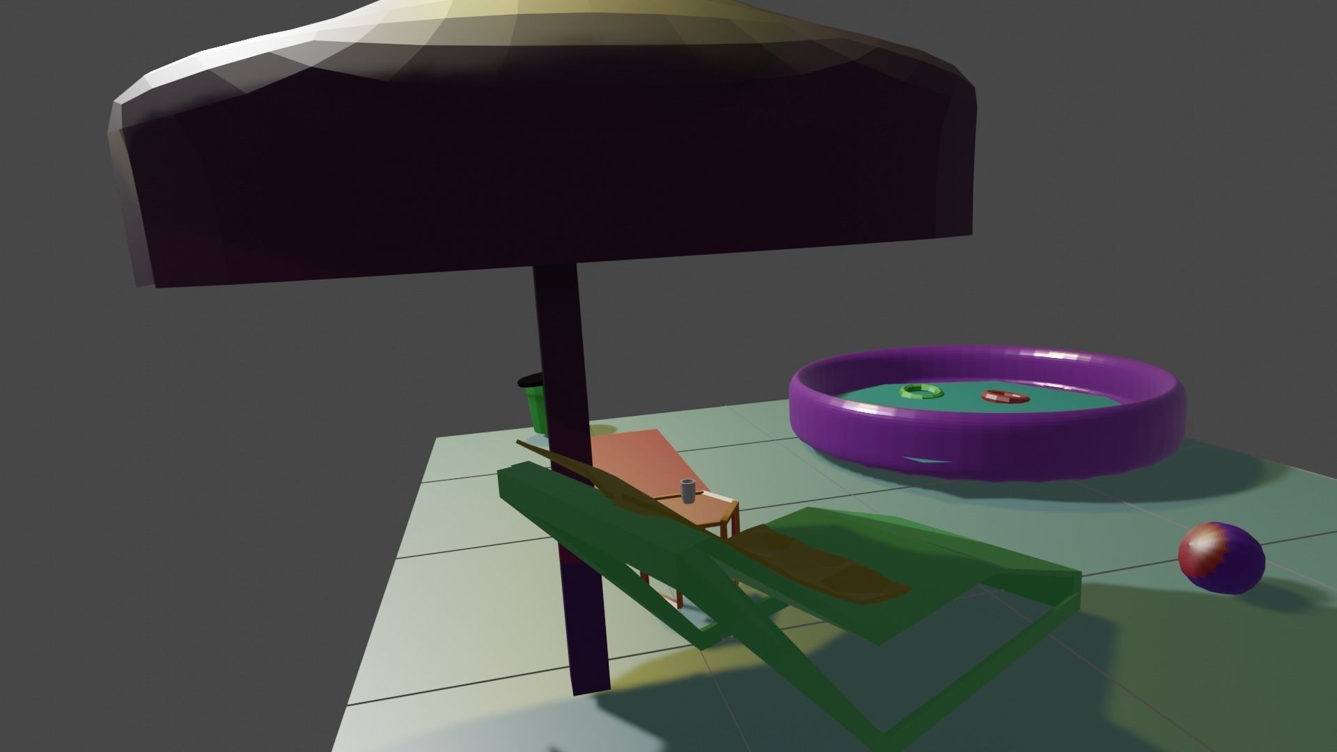 Kids pool Low-poly 3D model_15