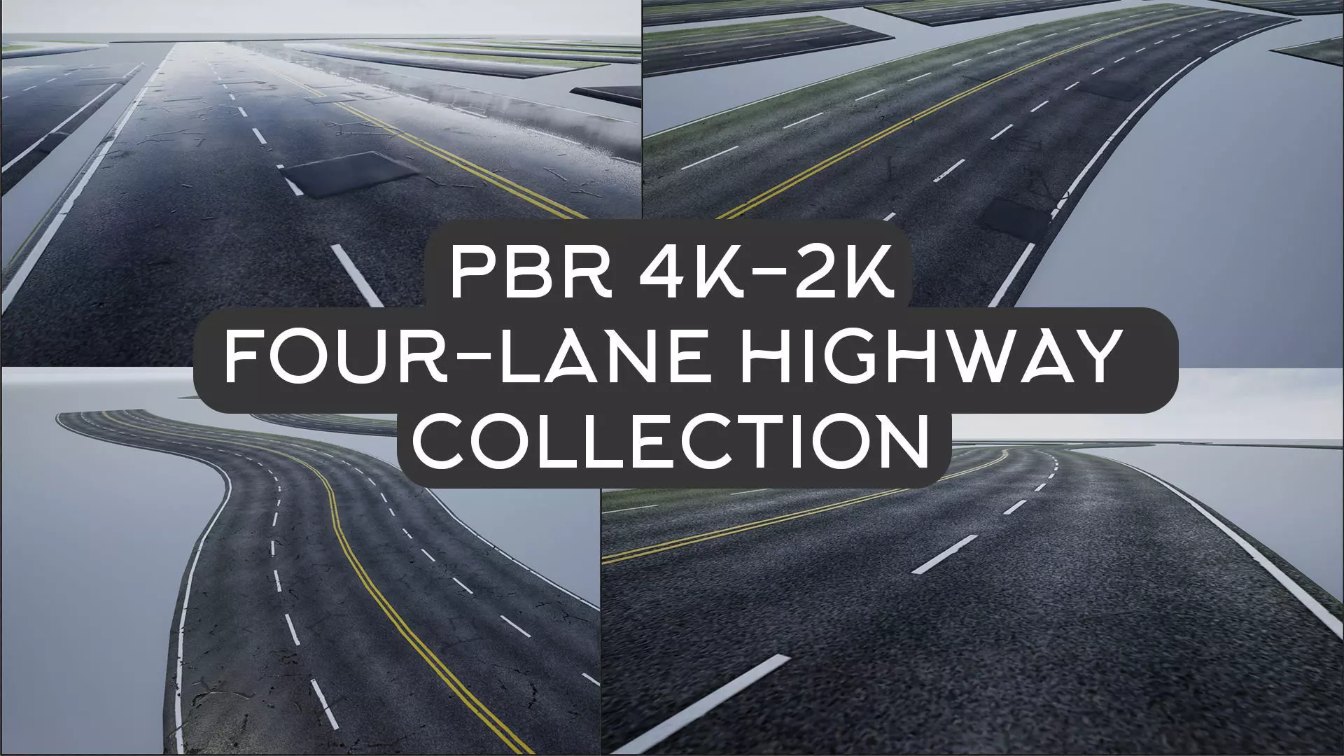 PBR 4K-2K Four-Lane Highway Roads Collection _0