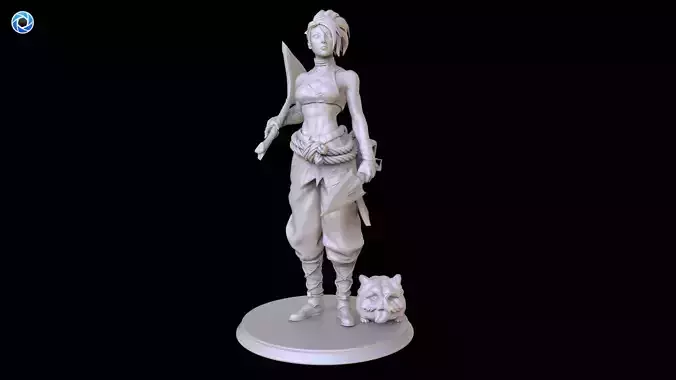 League of legend wild rift akali print ready 3D print model