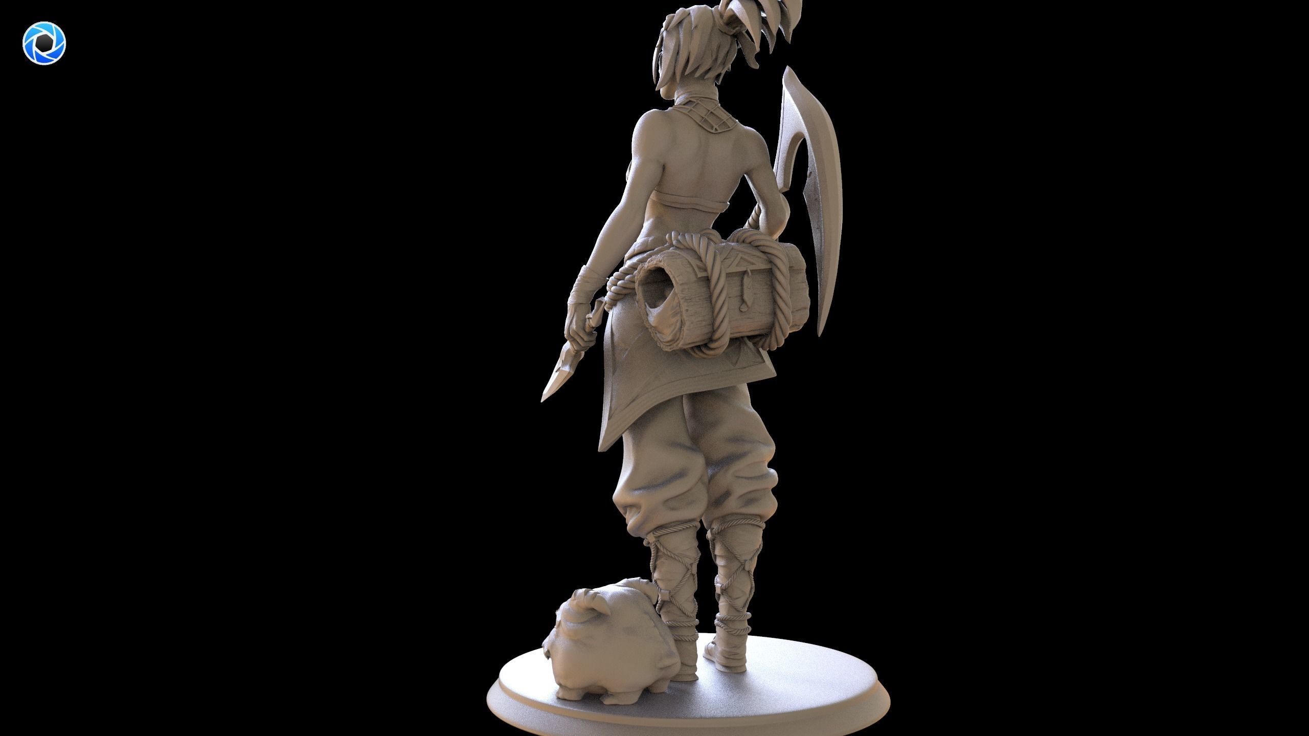 League of legend wild rift akali print ready 3D print model_3
