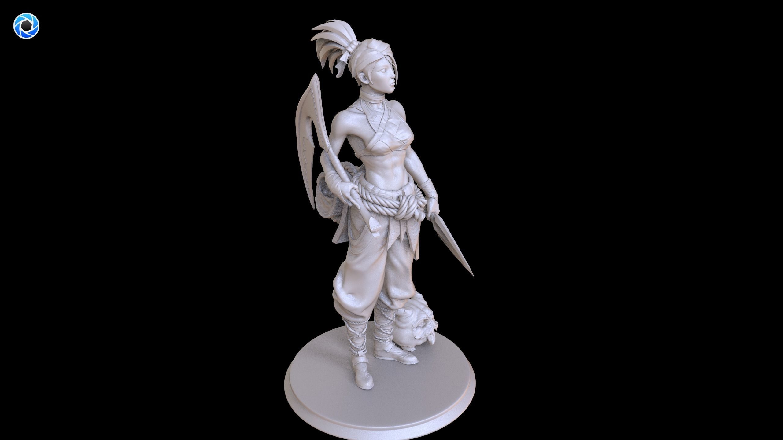League of legend wild rift akali print ready 3D print model_2