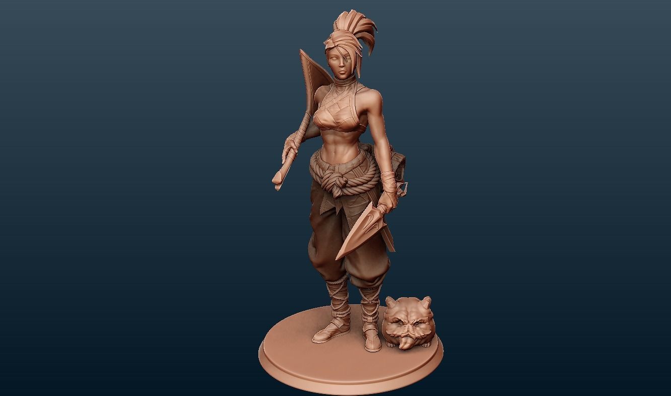 League of legend wild rift akali print ready 3D print model_4