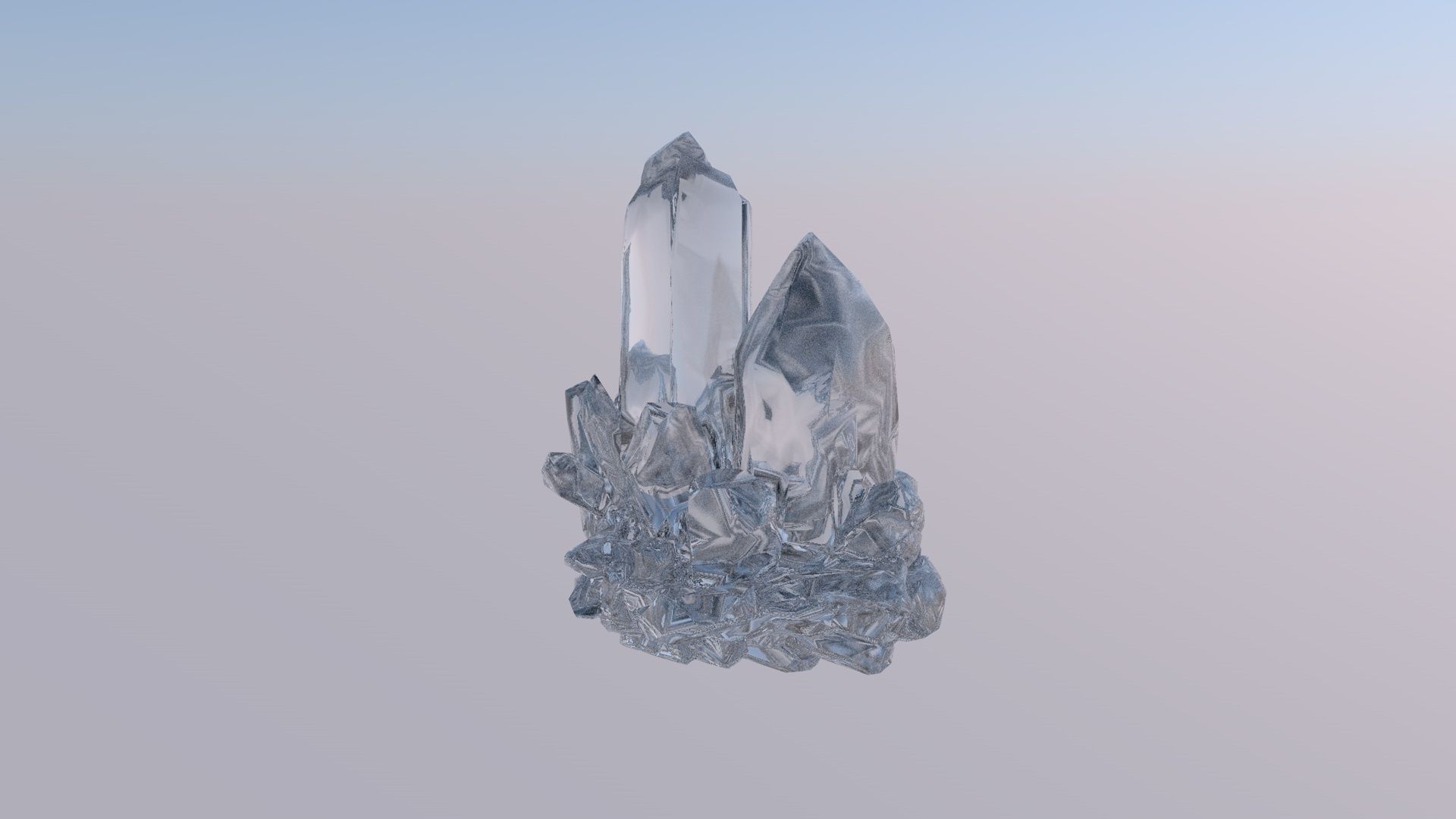 Diamond crystal Low-poly 3D model_1