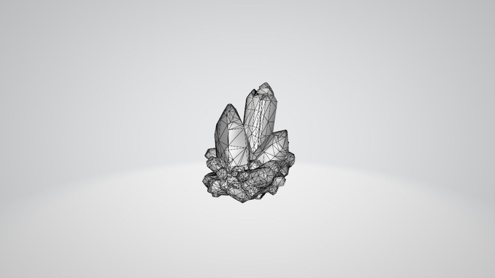 Diamond crystal Low-poly 3D model_5