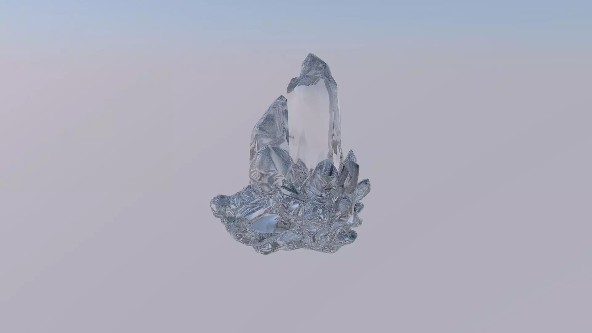Diamond crystal Low-poly 3D model_0