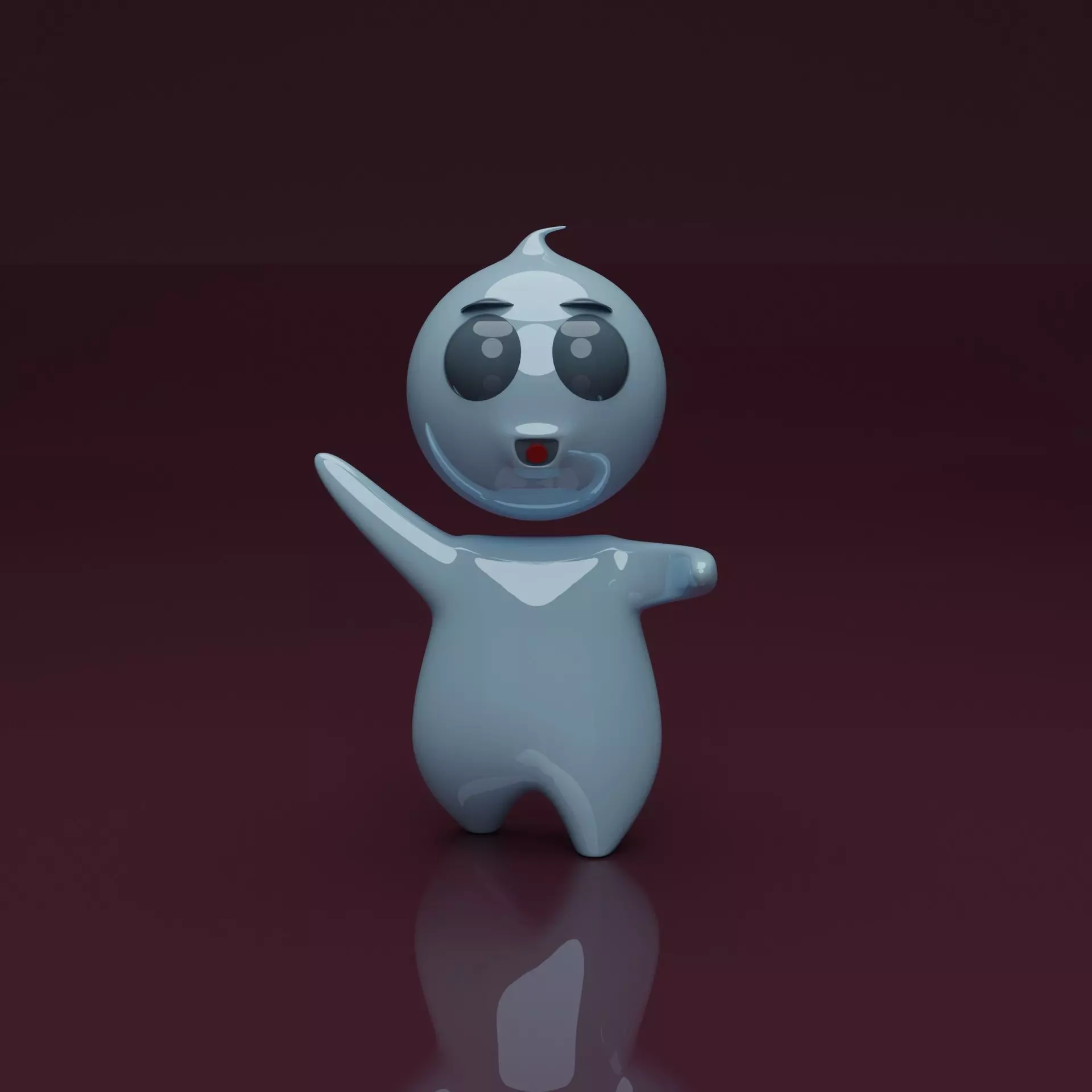 cartoonish character Low-poly 3D model_0