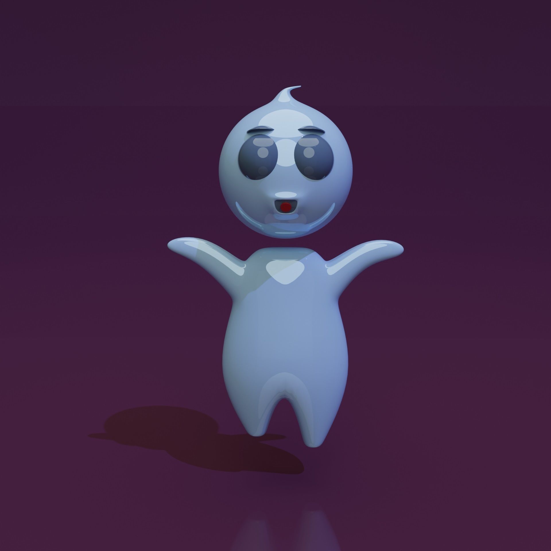 cartoonish character Low-poly 3D model_1