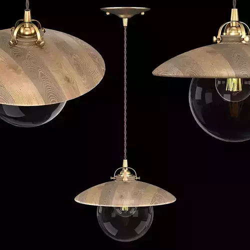 Edmund Pendant Light Natural Maple 3D model