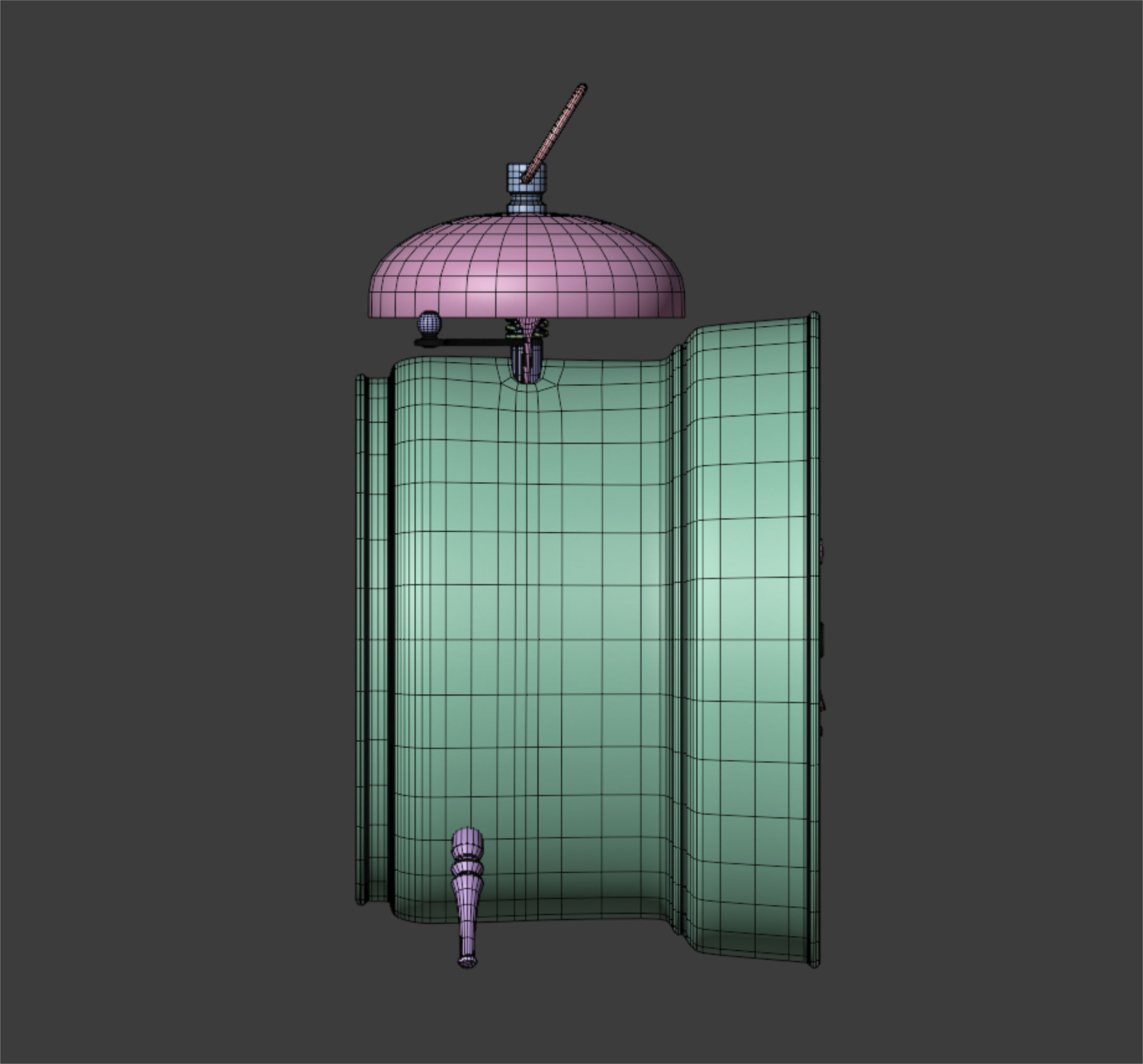 Old alarm clock in vintage style 3D model_14