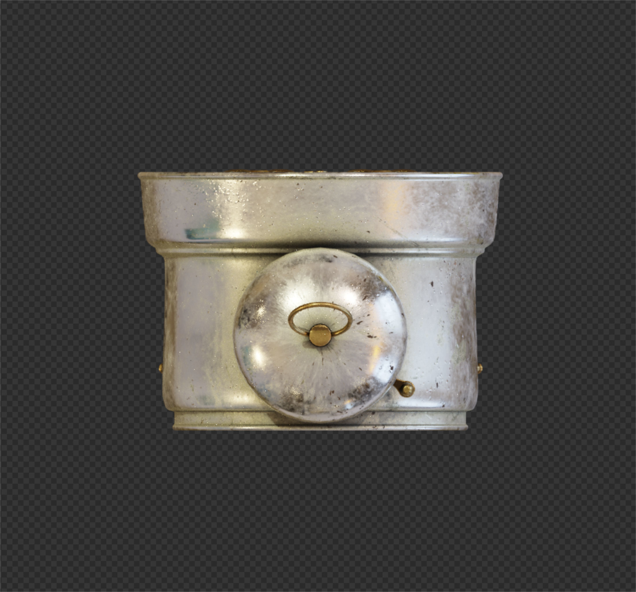 Old alarm clock in vintage style 3D model_4