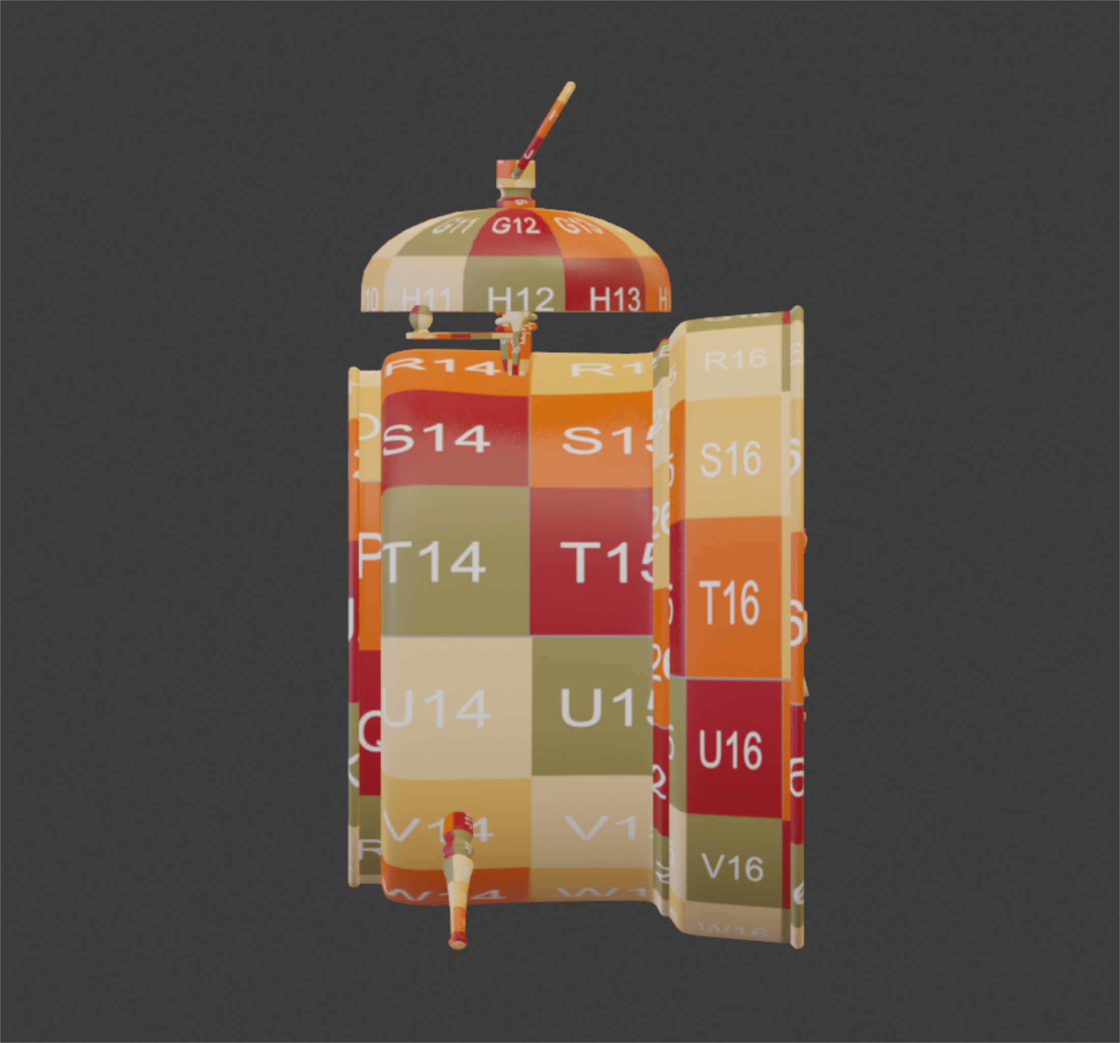 Old alarm clock in vintage style 3D model_8