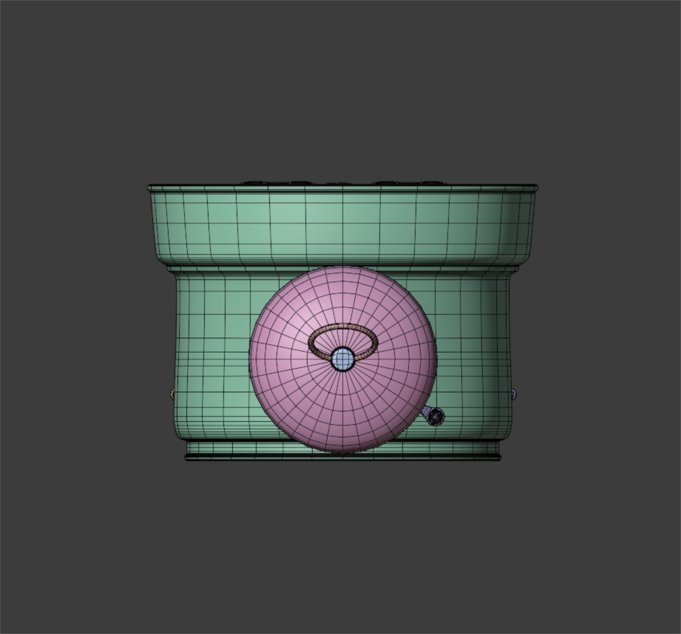 Old alarm clock in vintage style 3D model_16