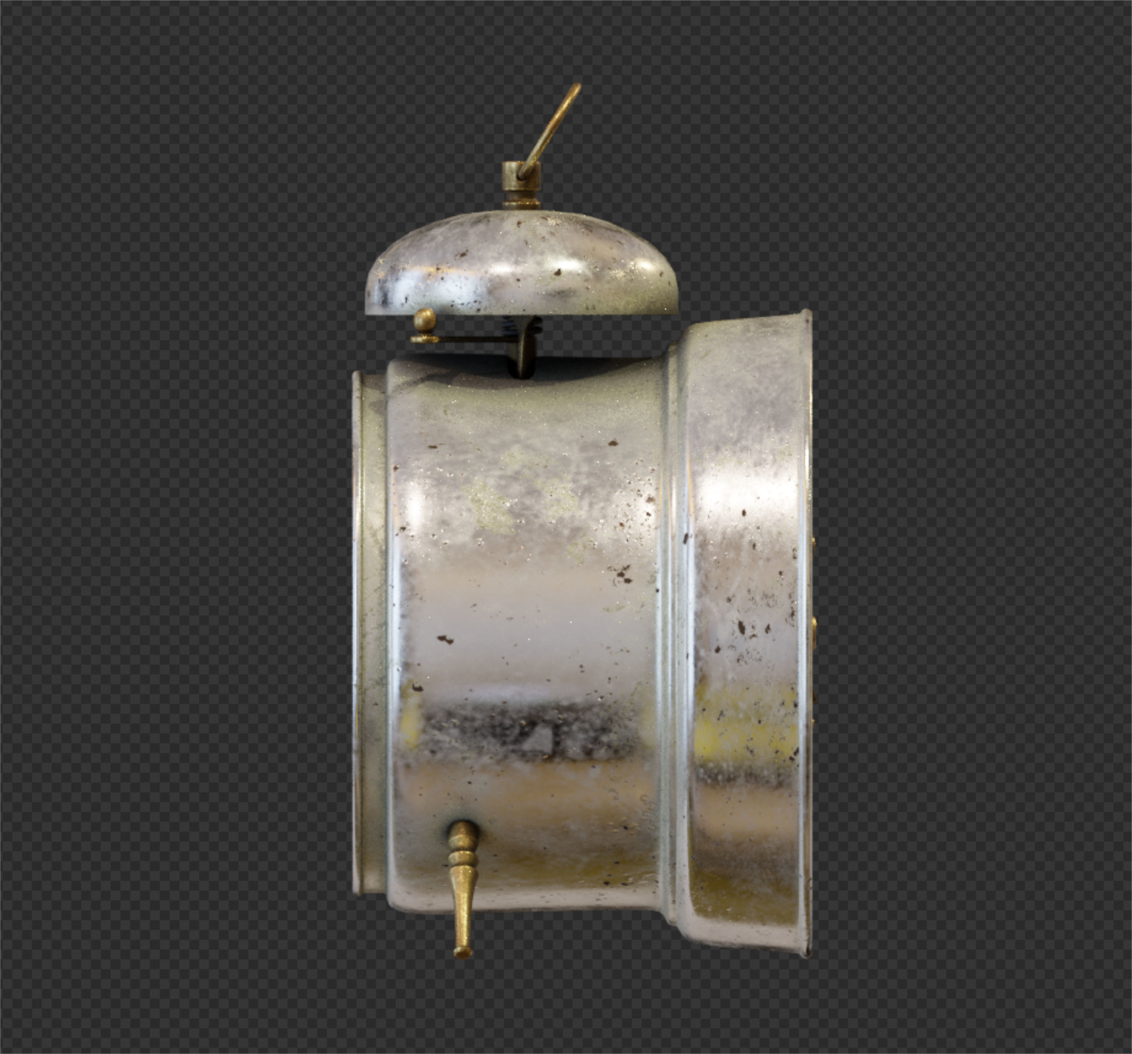 Old alarm clock in vintage style 3D model_2