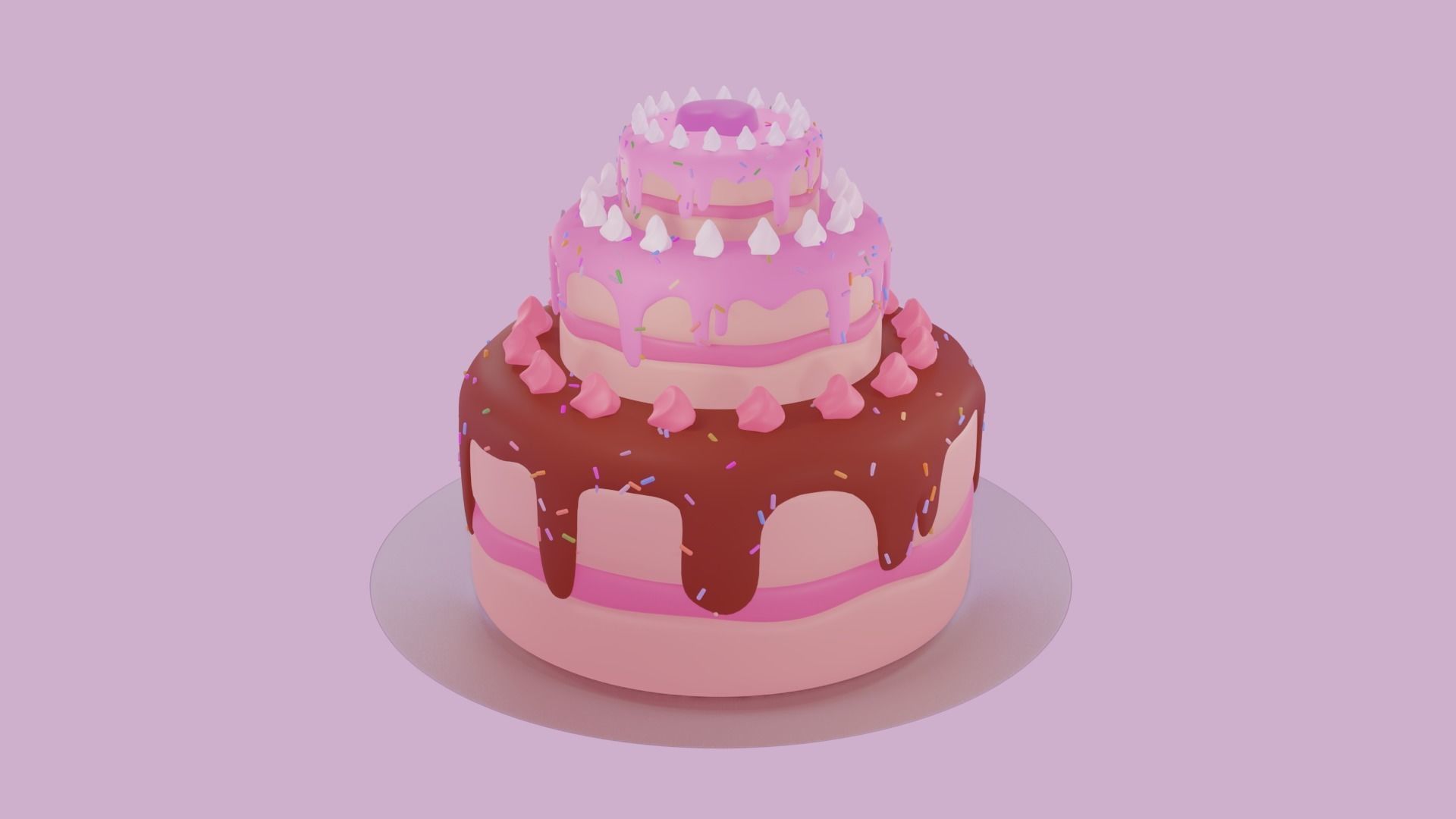 Cake Birthday V1 3D print model_2