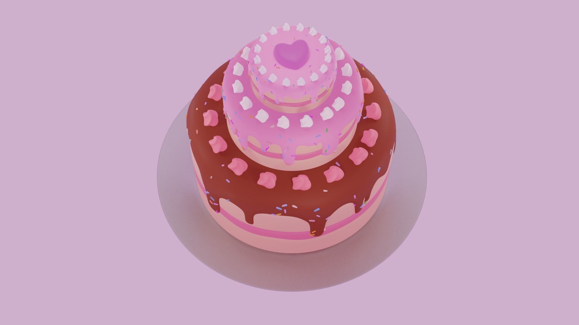 Cake Birthday V1 3D print model_1