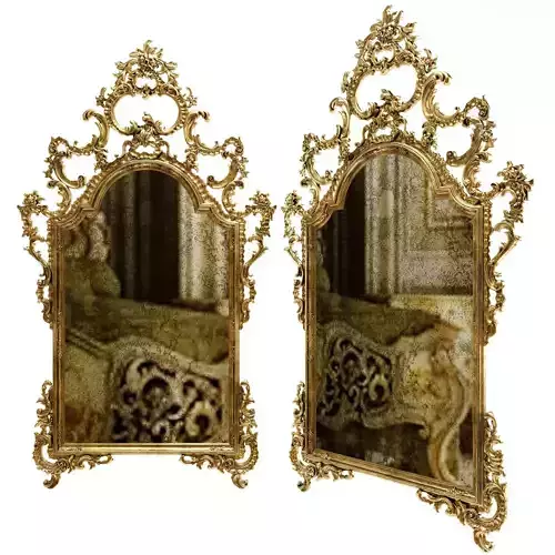 French Louis XV Rococo Style Console Mirror