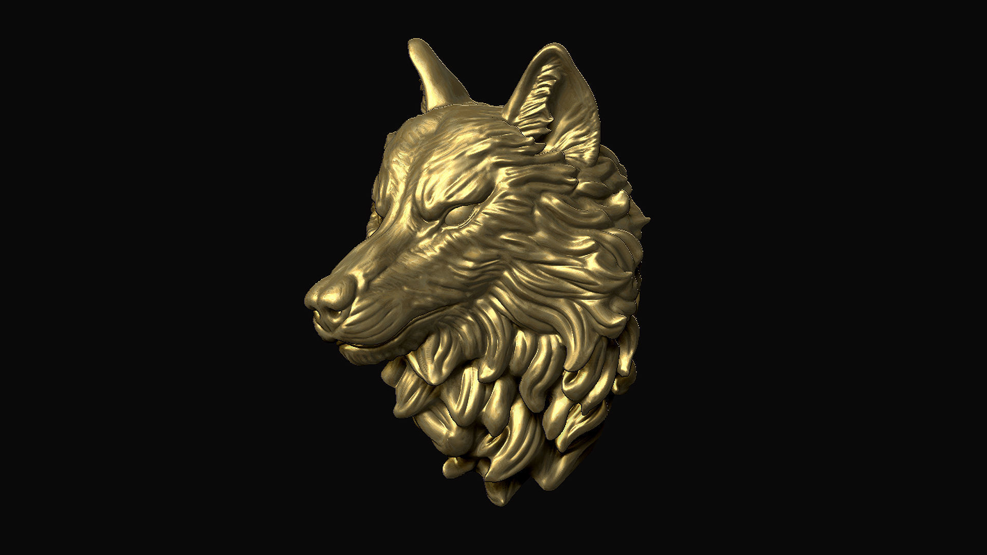 Wolf Head 3D print model_1