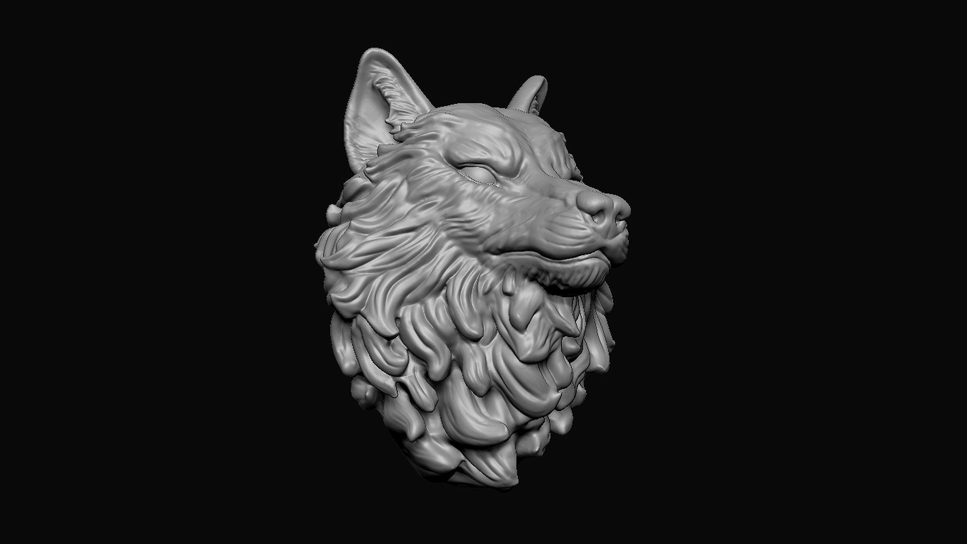 Wolf Head 3D print model_6