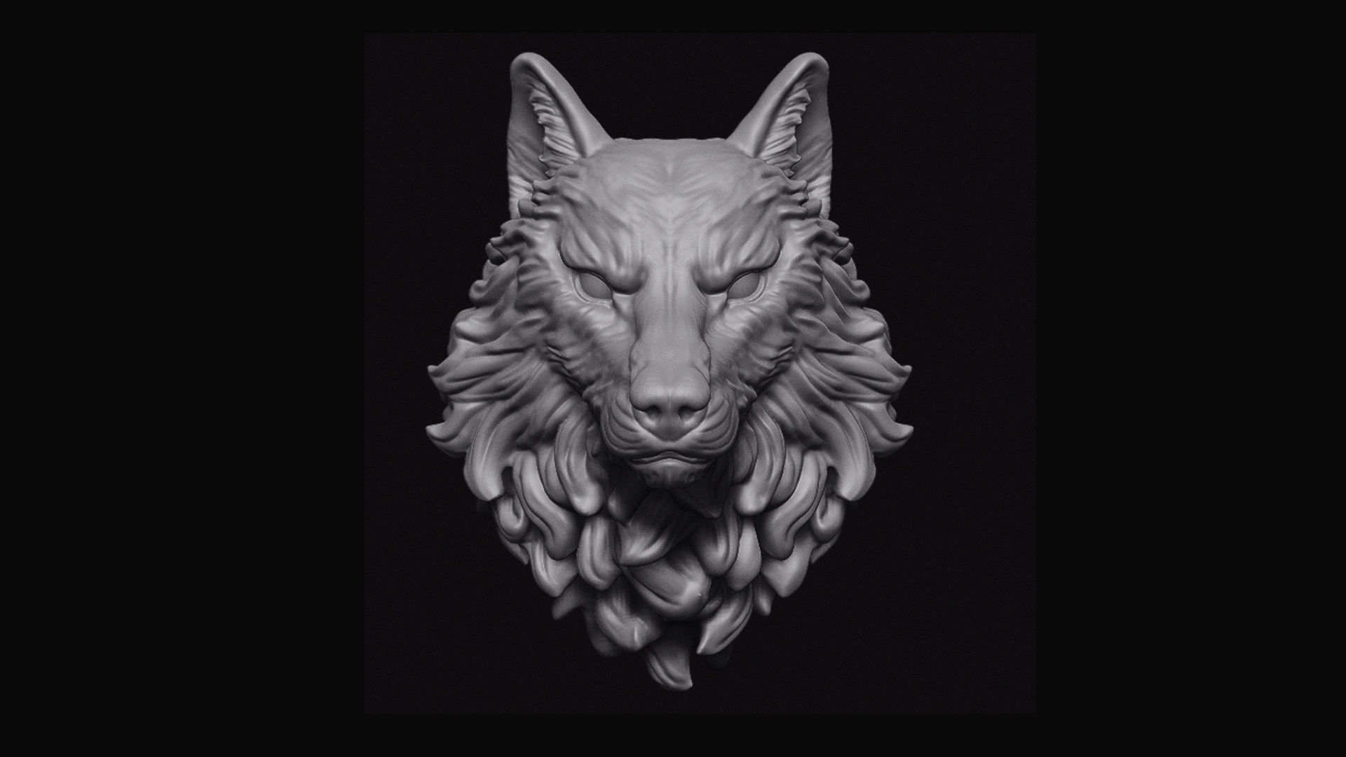 Wolf Head 3D print model_3