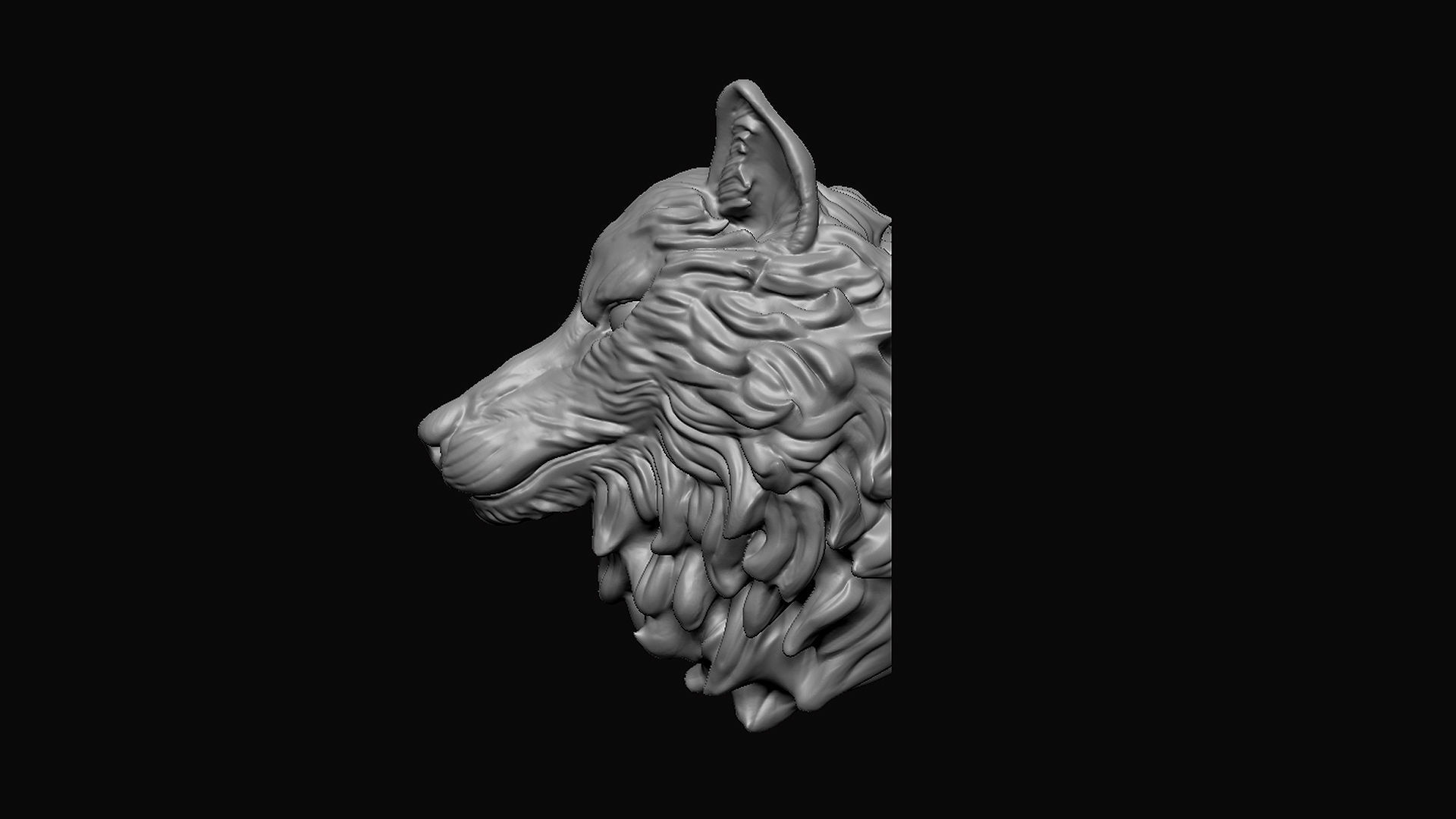 Wolf Head 3D print model_5