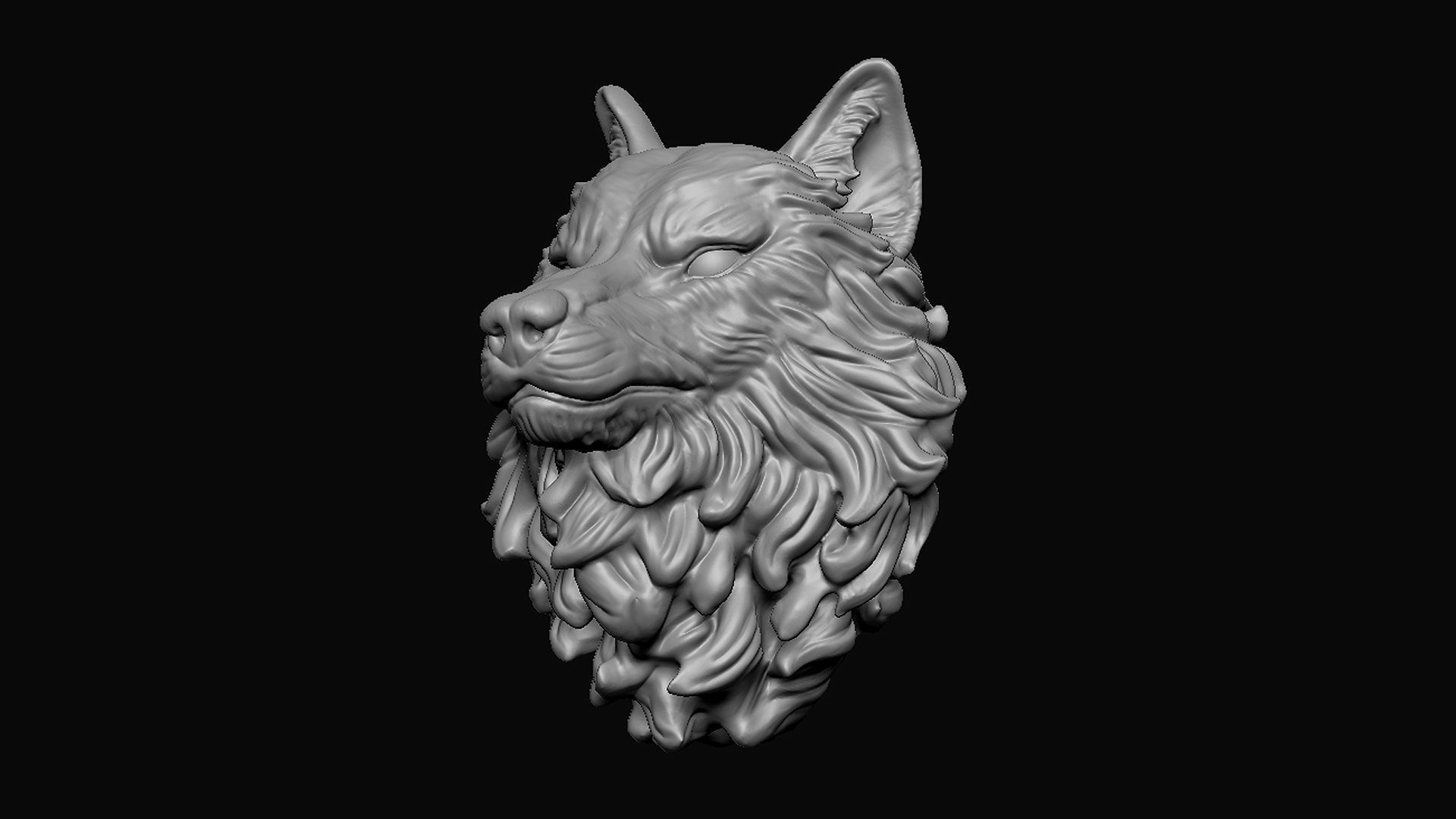 Wolf Head 3D print model_7