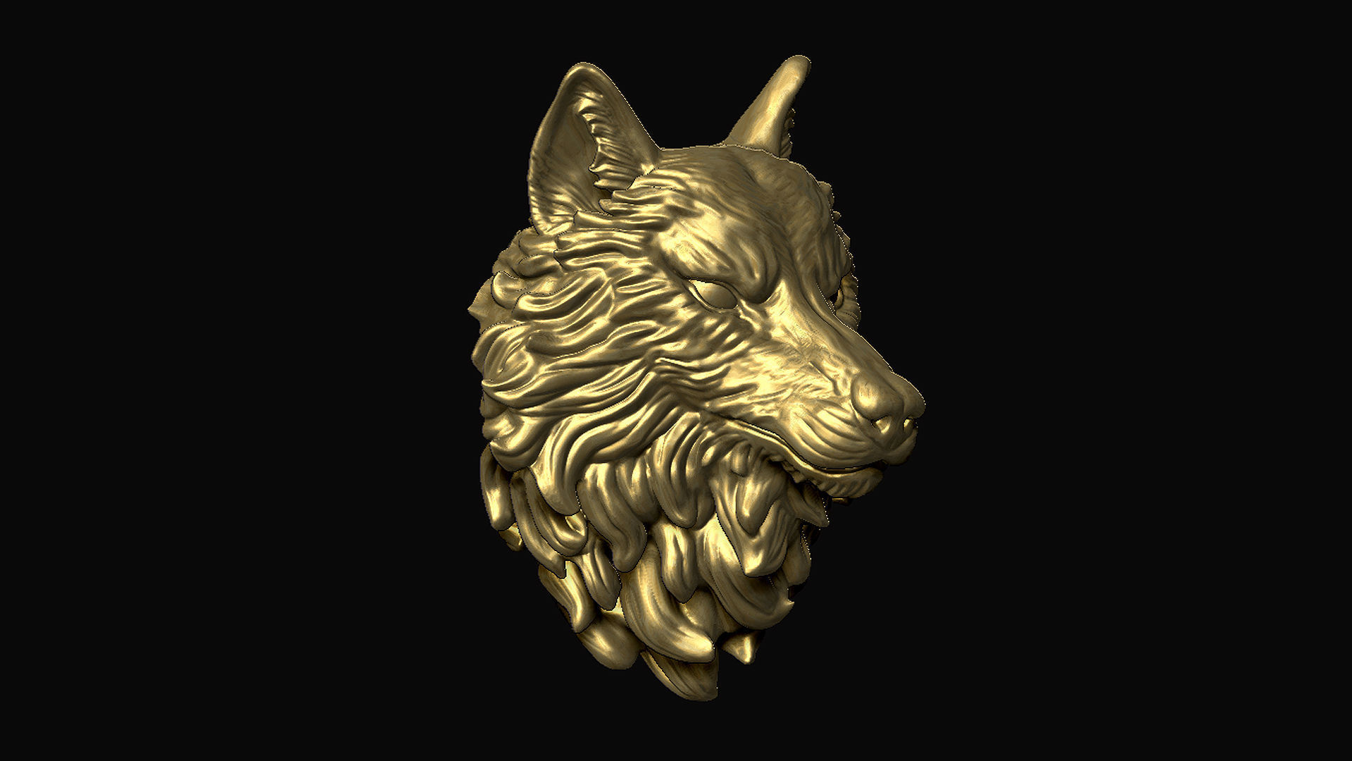 Wolf Head 3D print model_2