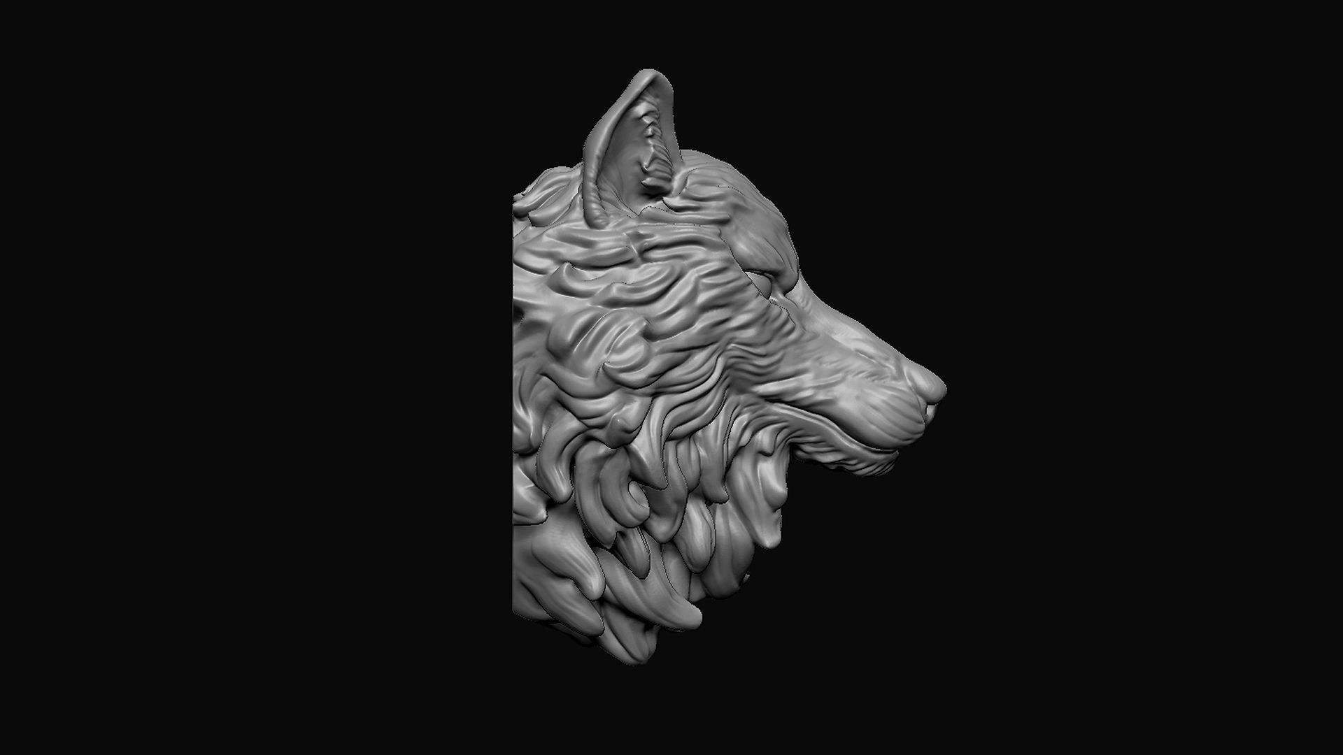Wolf Head 3D print model_4