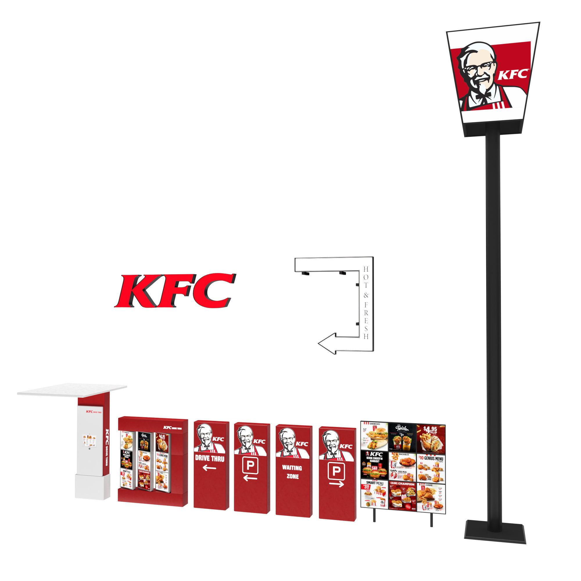 KFC Element Low-poly 3D model_1