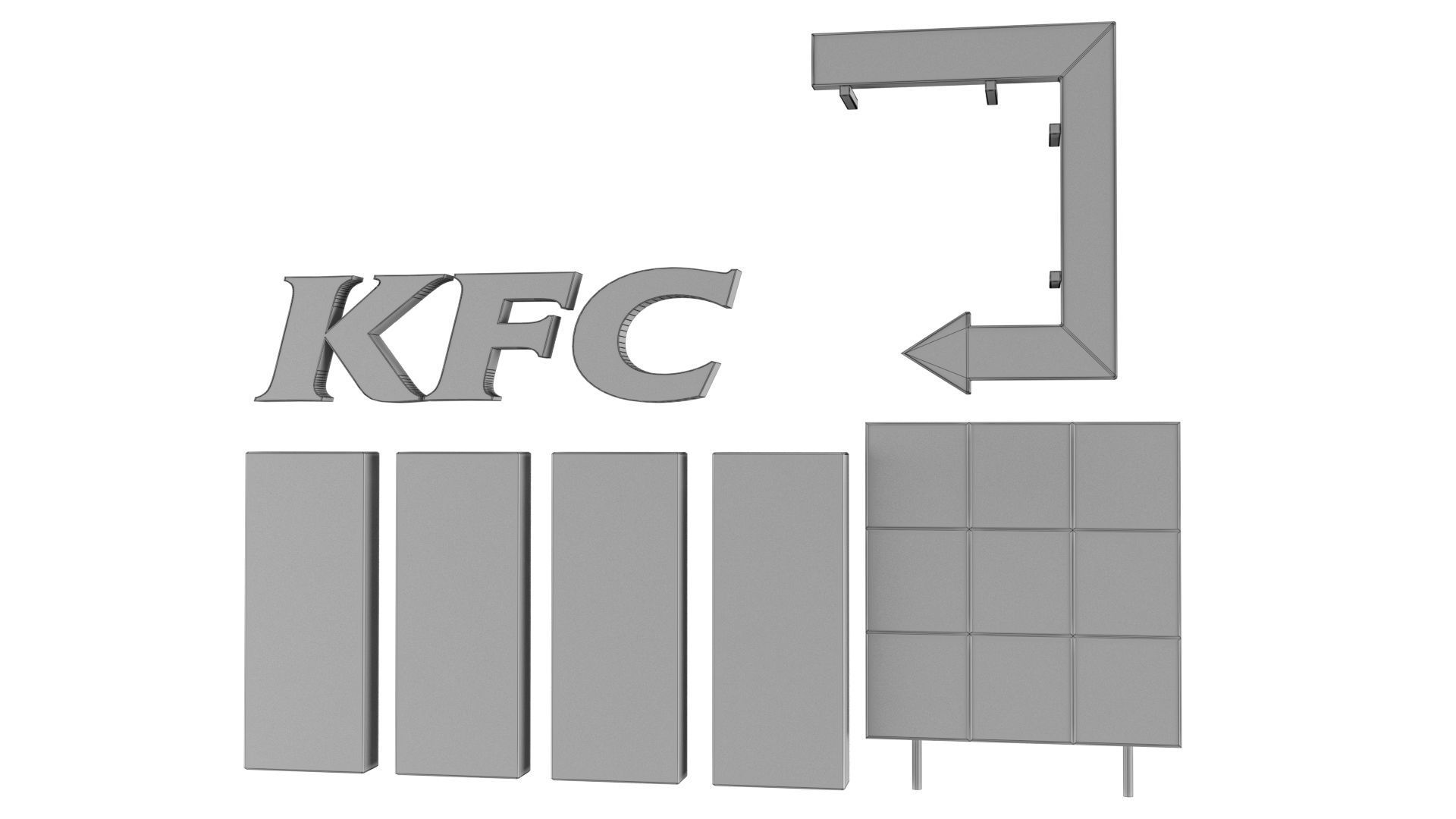 KFC Element Low-poly 3D model_7