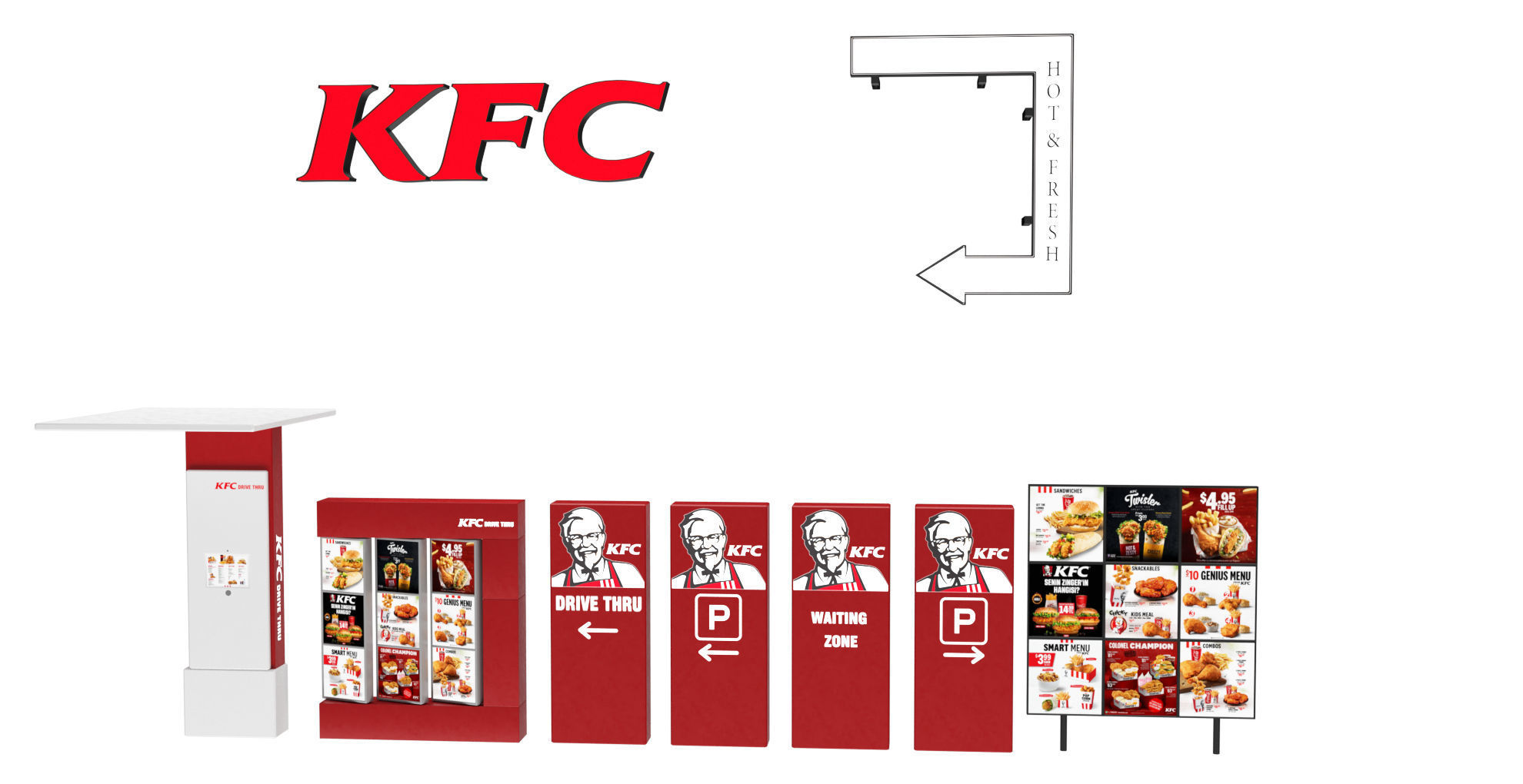 KFC Element Low-poly 3D model_3