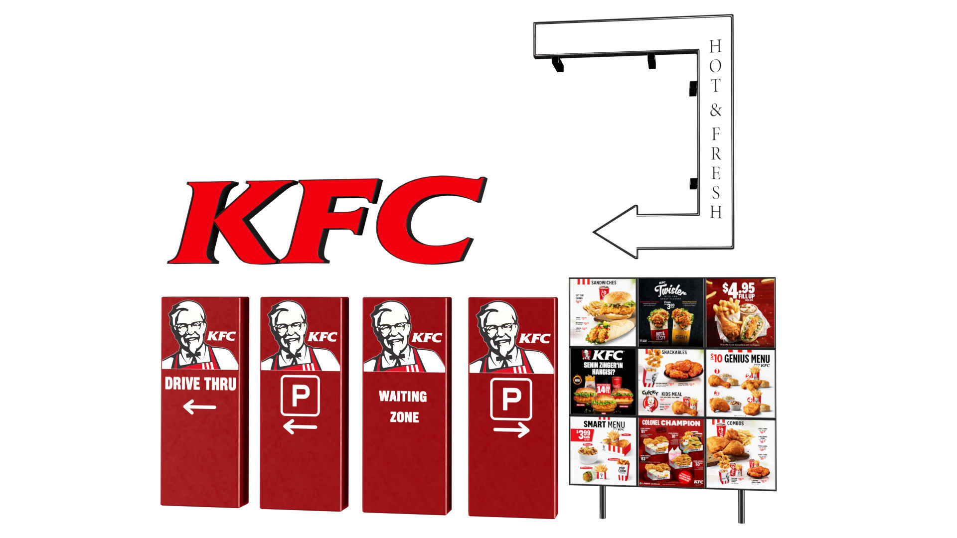 KFC Element Low-poly 3D model_6