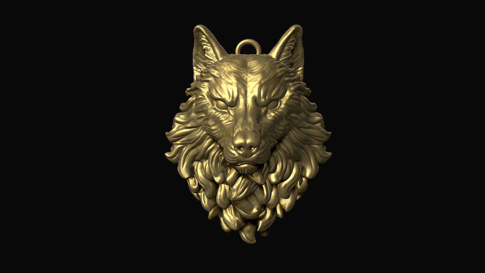 Wolf Head Pendant 3D print model_1