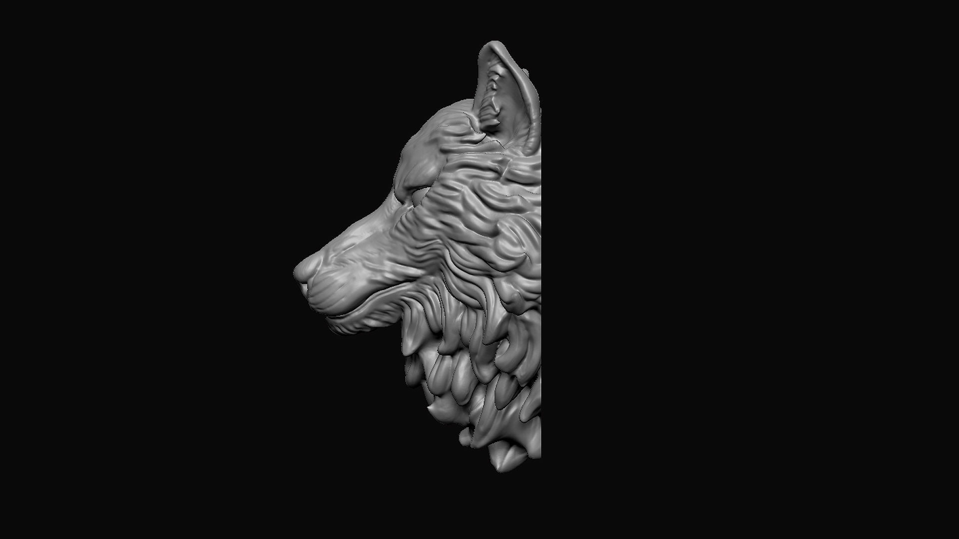 Wolf Head Pendant 3D print model_5