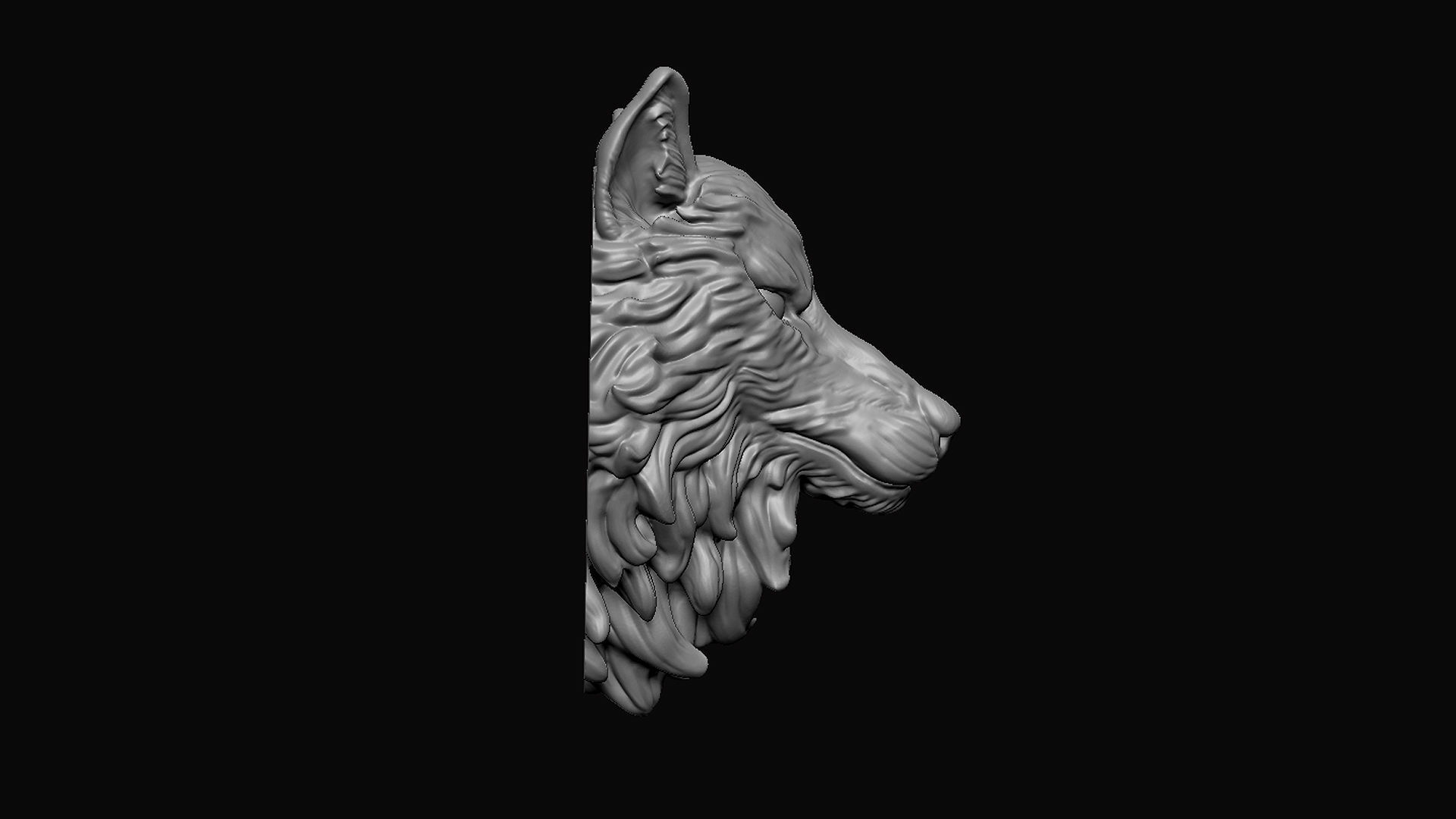 Wolf Head Pendant 3D print model_4
