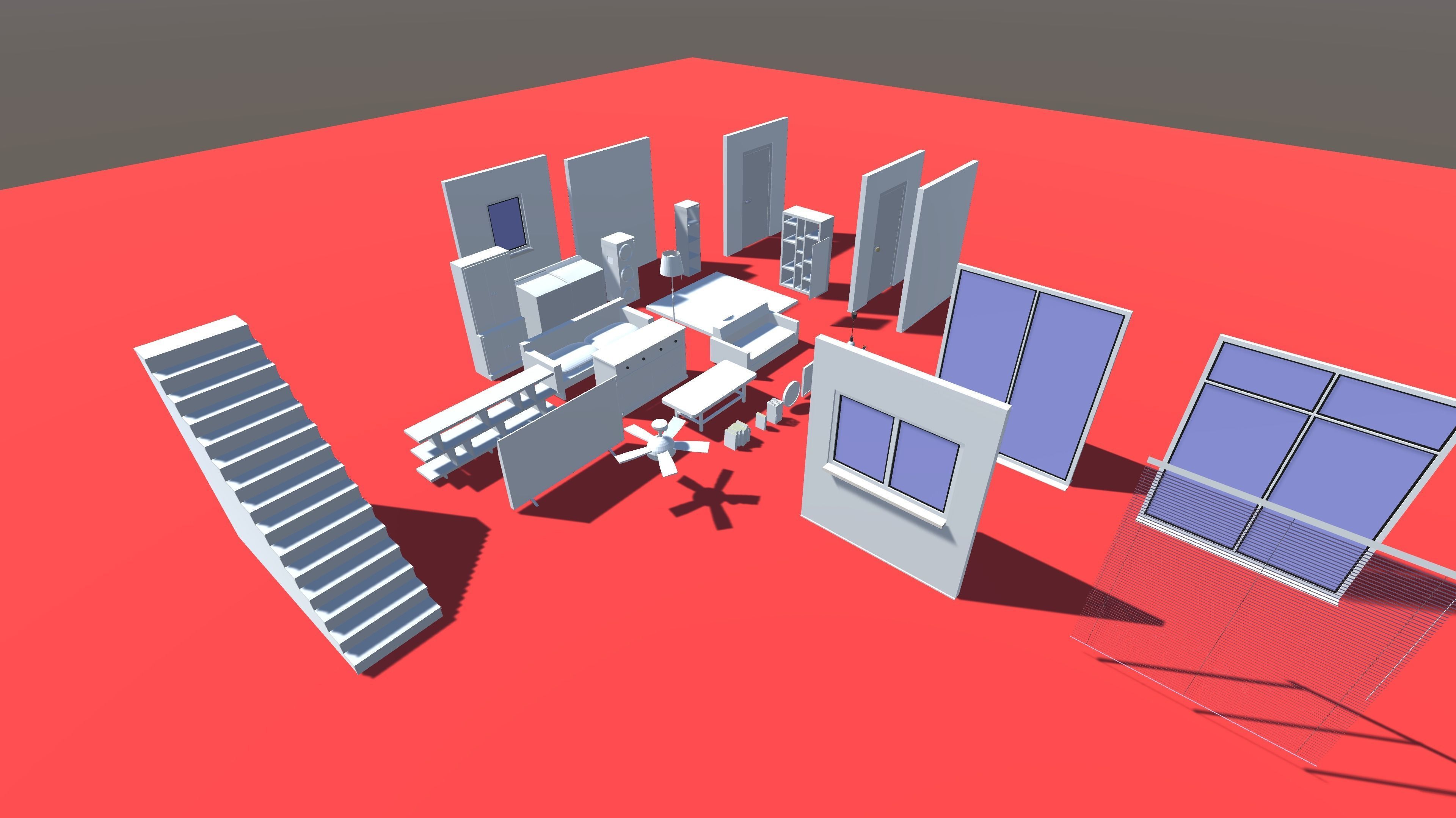 Low Poly Modular Interior Pack Low-poly 3D model_2