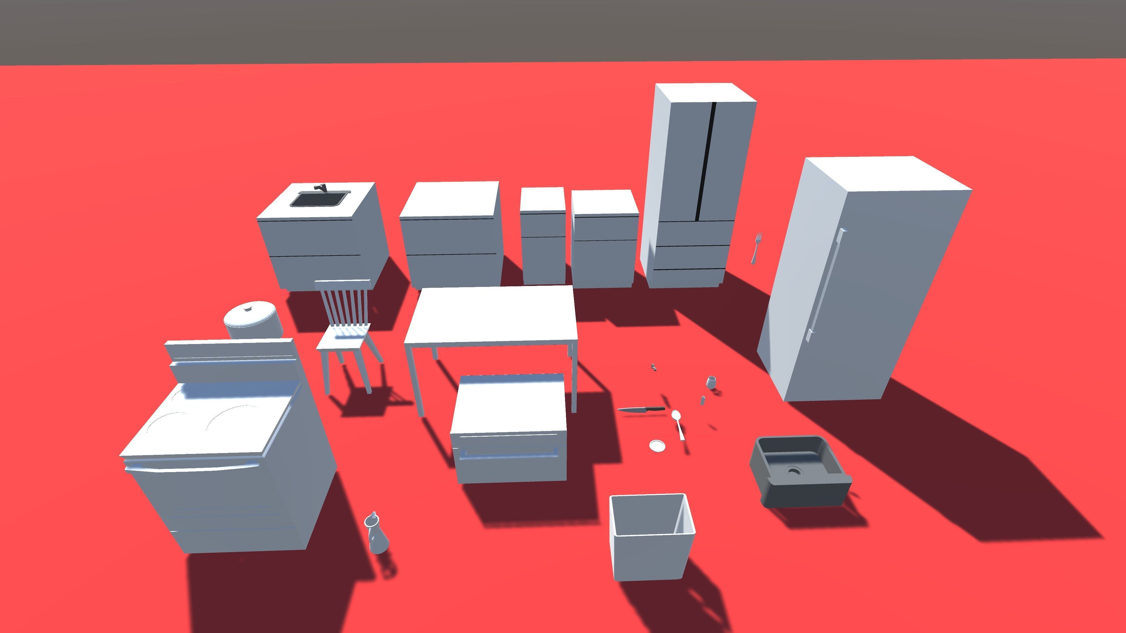 Low Poly Modular Interior Pack Low-poly 3D model_6