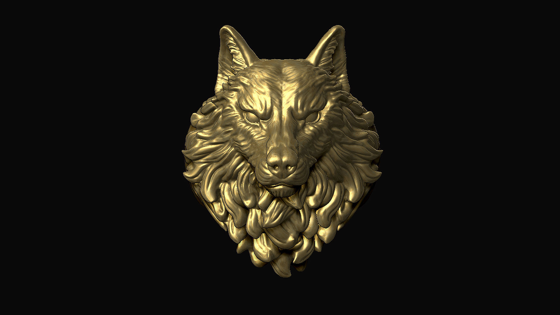 Wolf Head Ring 3D print model_7
