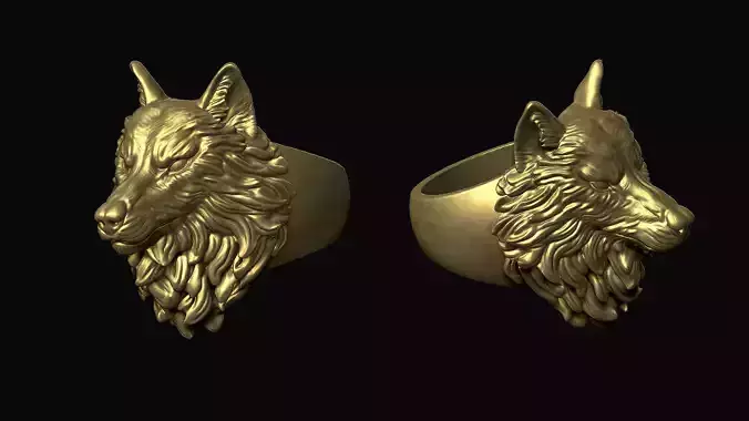 Wolf Head Ring