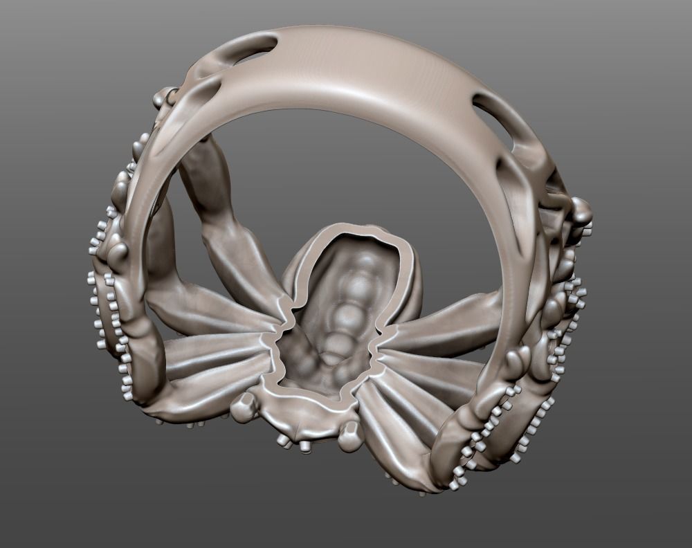 spider ring 3D print model_5