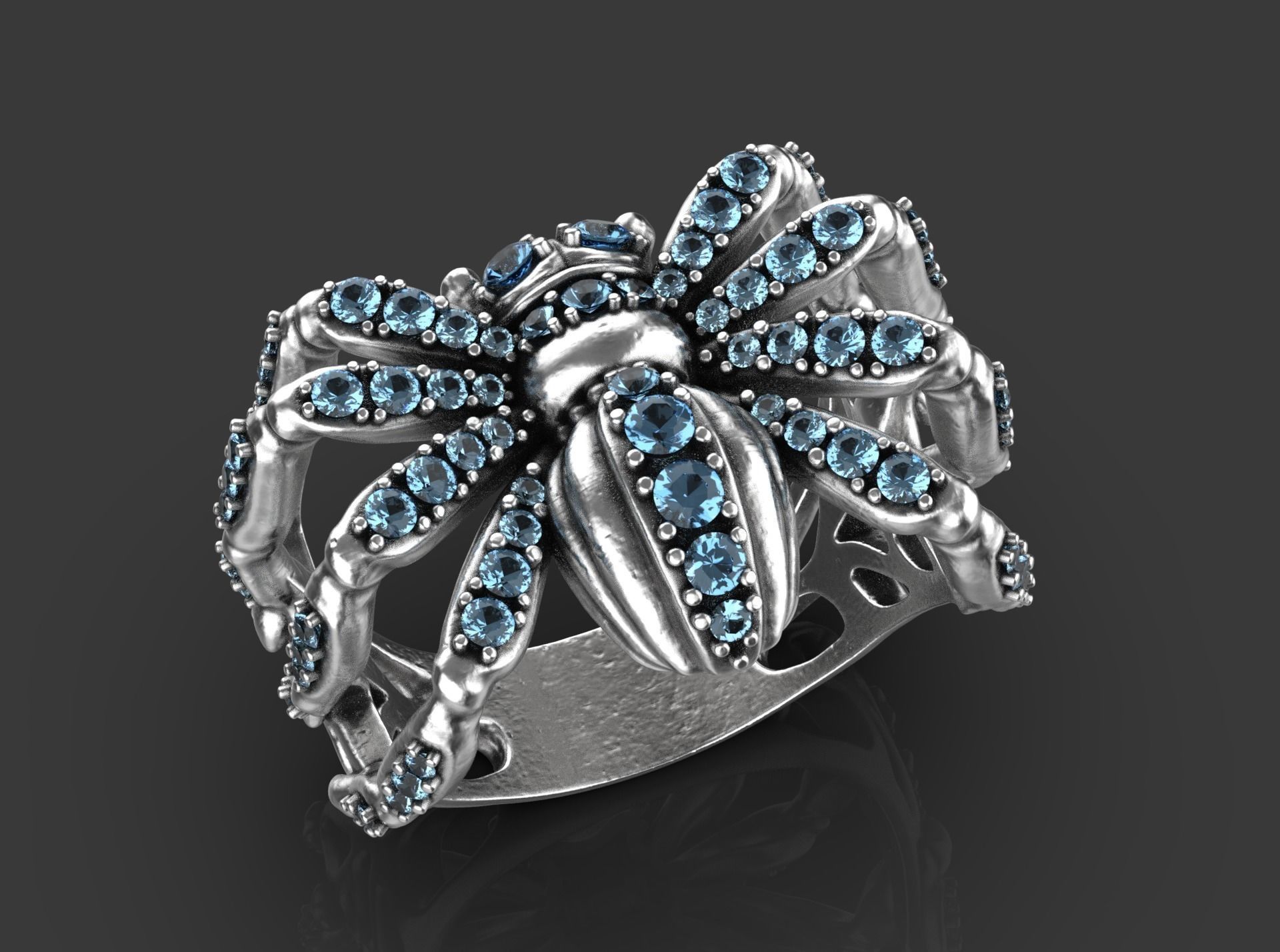 spider ring 3D print model_2