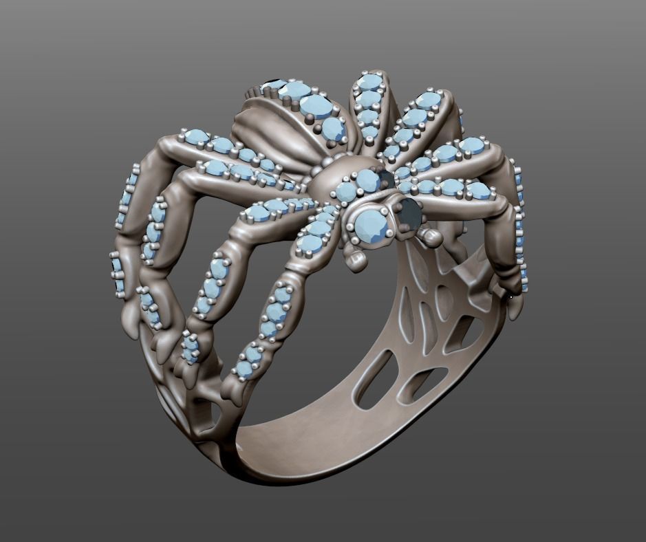 spider ring 3D print model_4