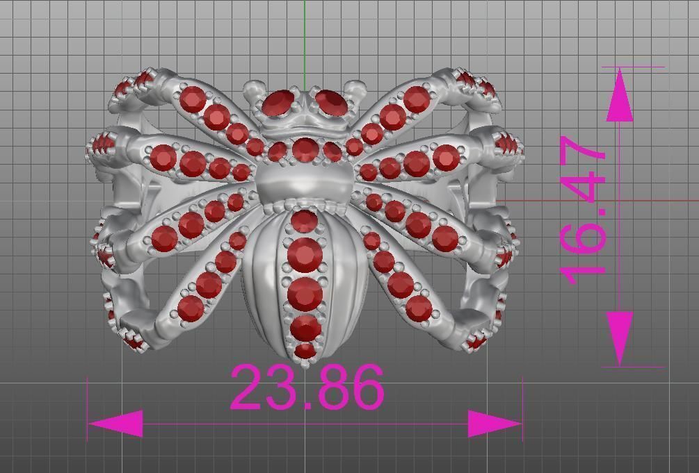 spider ring 3D print model_13