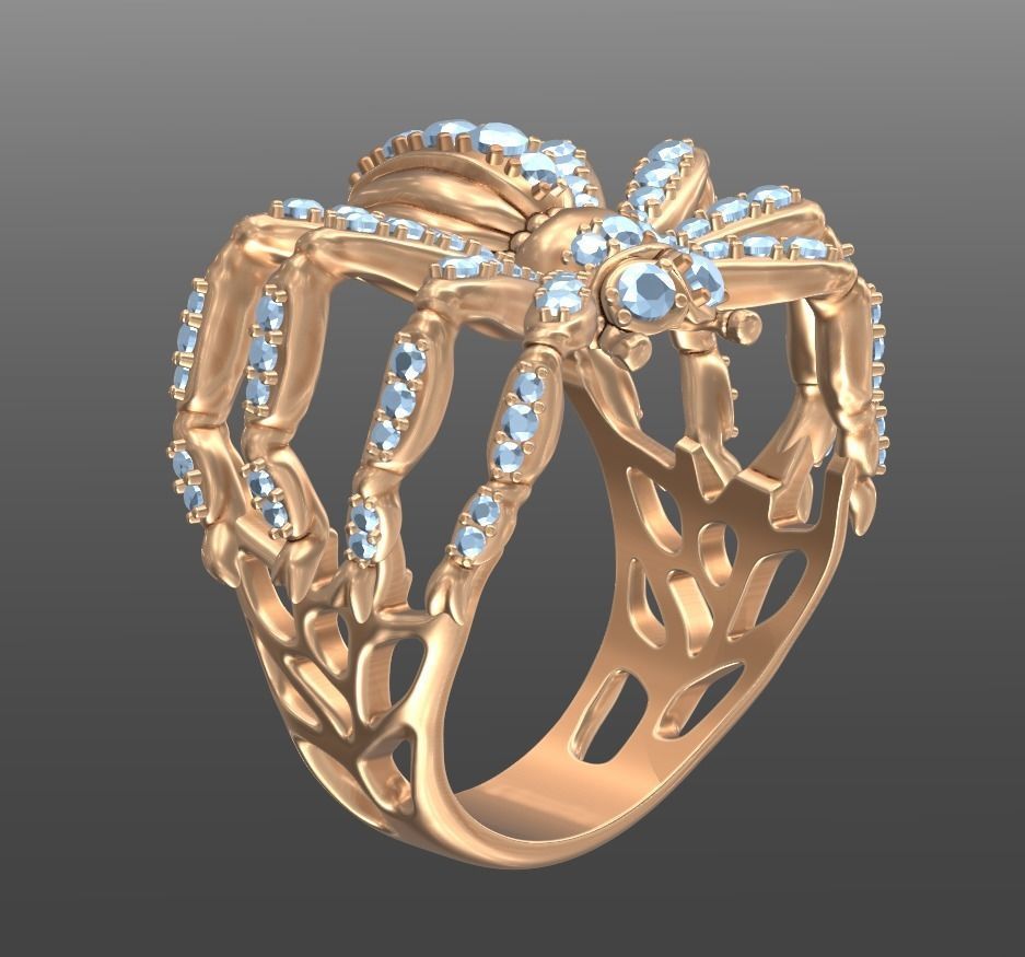 spider ring 3D print model_8
