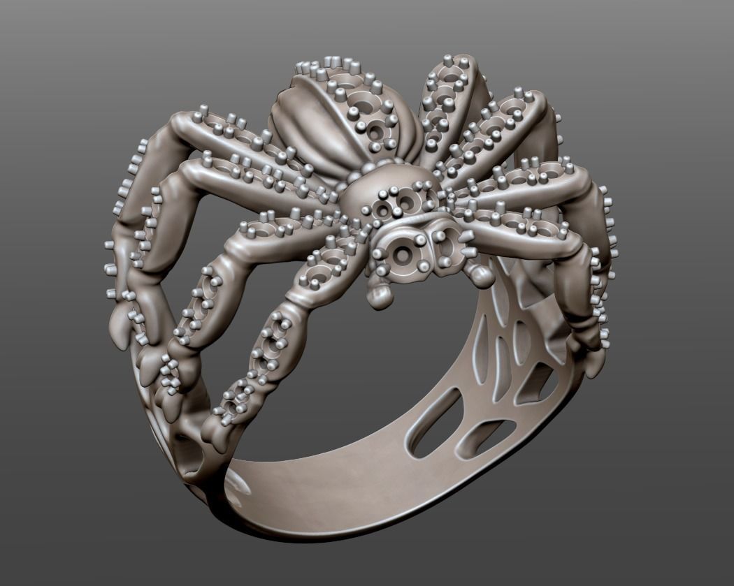 spider ring 3D print model_3