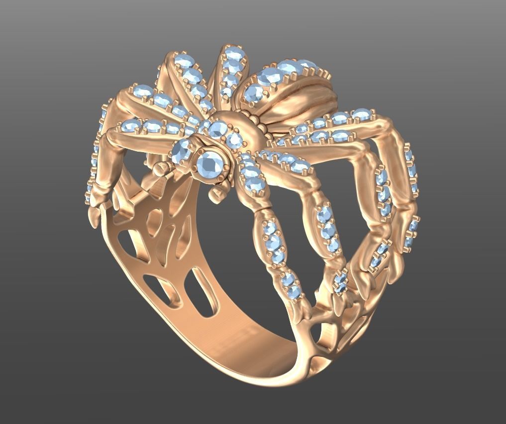 spider ring 3D print model_6