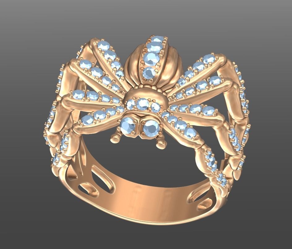 spider ring 3D print model_7